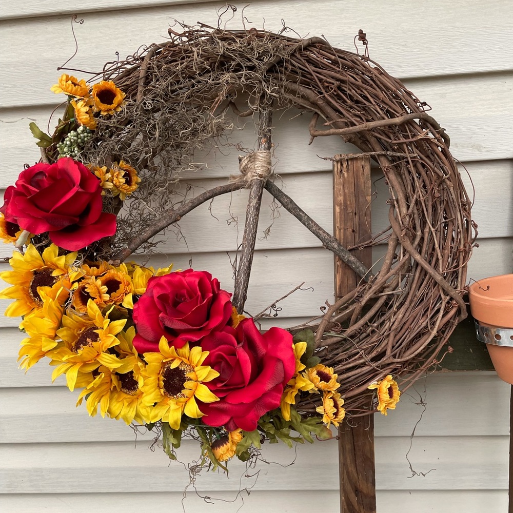 Homemade fall wreath made by me ☮️